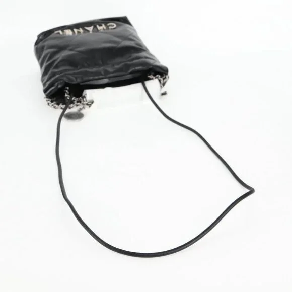 CHANEL Chanel 22 Small Matelasse Chain Bag Lamb Skin 2way Black CC Auth BA1051SM - Picture 10 of 15